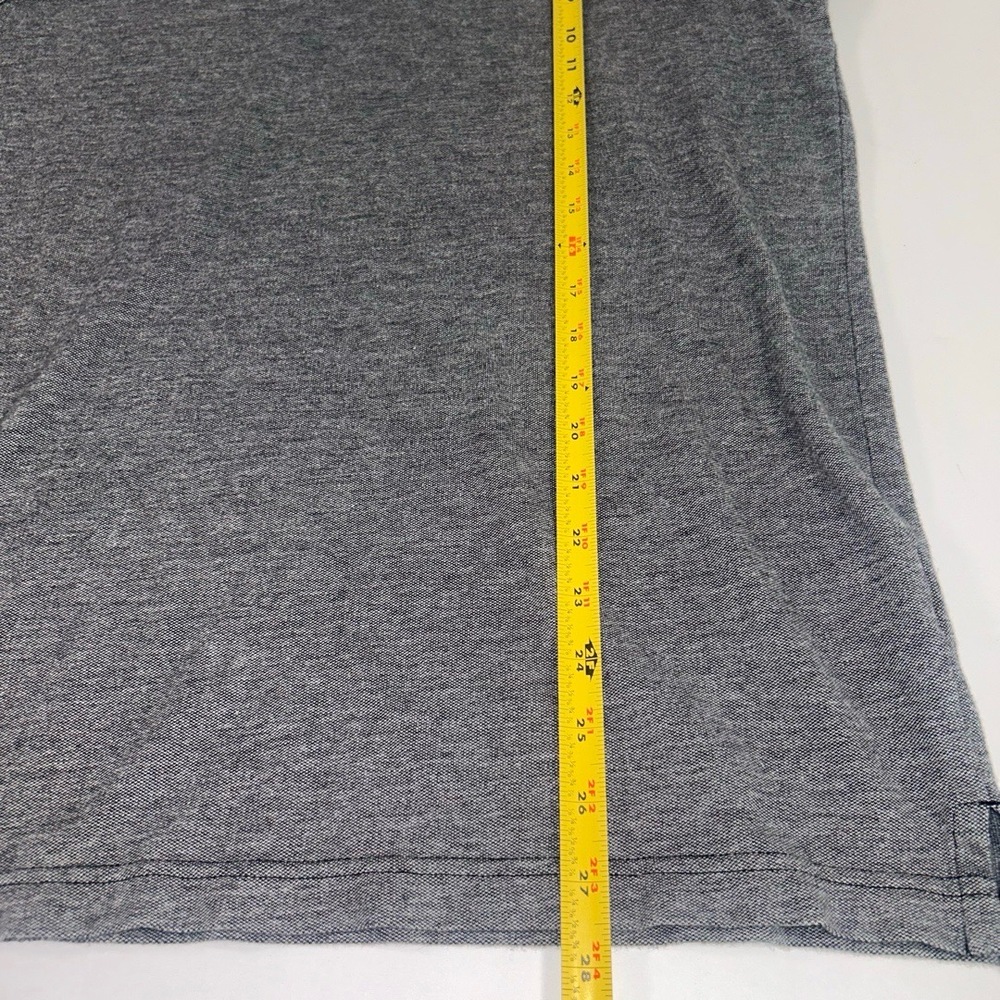 Hollister Mens Polo Shirt Medium Two Tone Grey Epic Flex Stretch Blue Logo - Picture 5 of 8